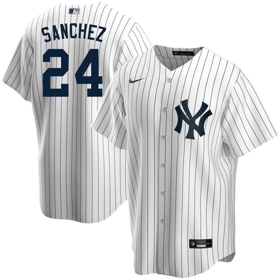 2020 Nike Men #24 Gary Sanchez New York Yankees Baseball Jerseys Sale-White